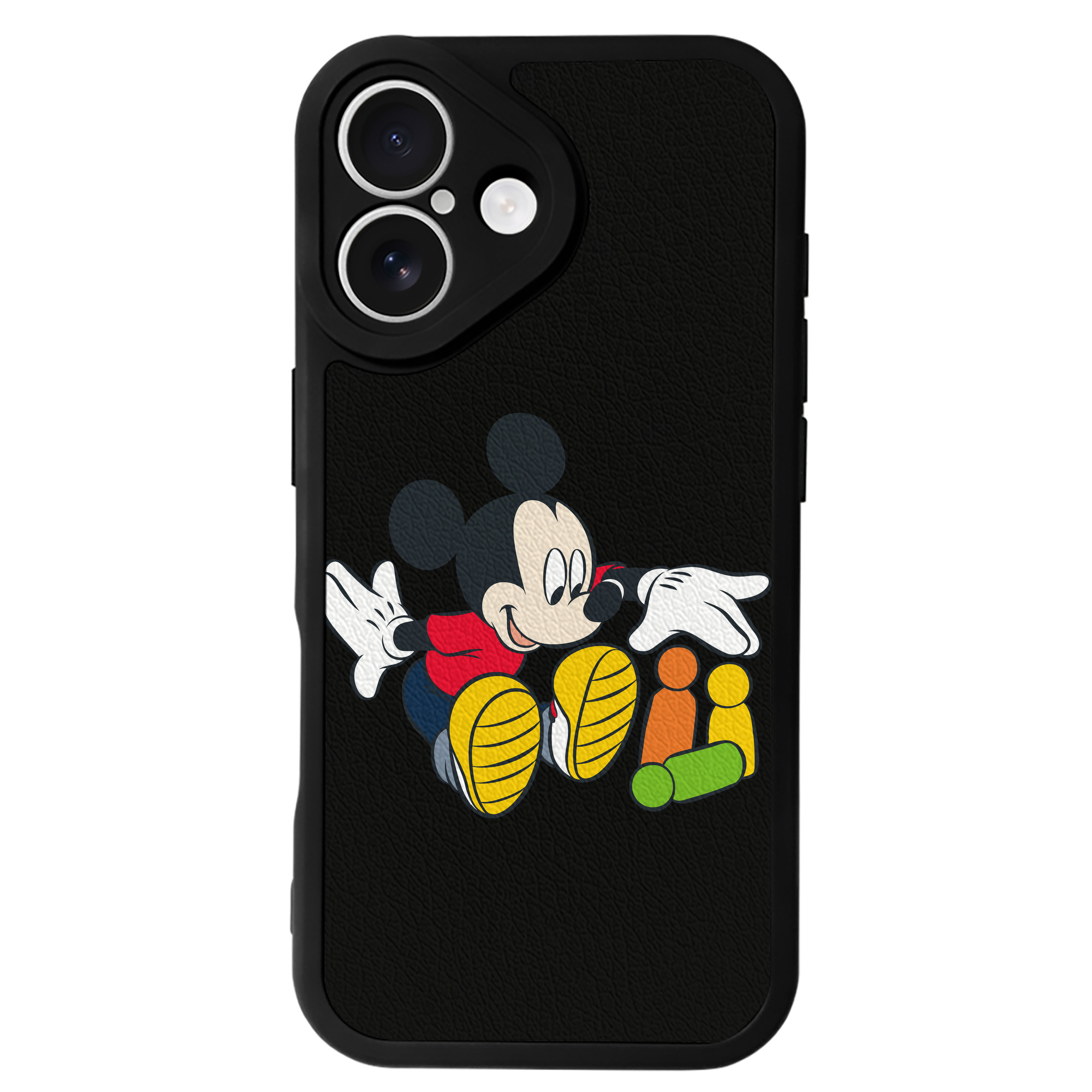 （画像用） ミッキーマウス Mickey Mouse 【iPhone 16シリーズ対応】シリコンスマホケース（レザー調） 材質：シリコン
